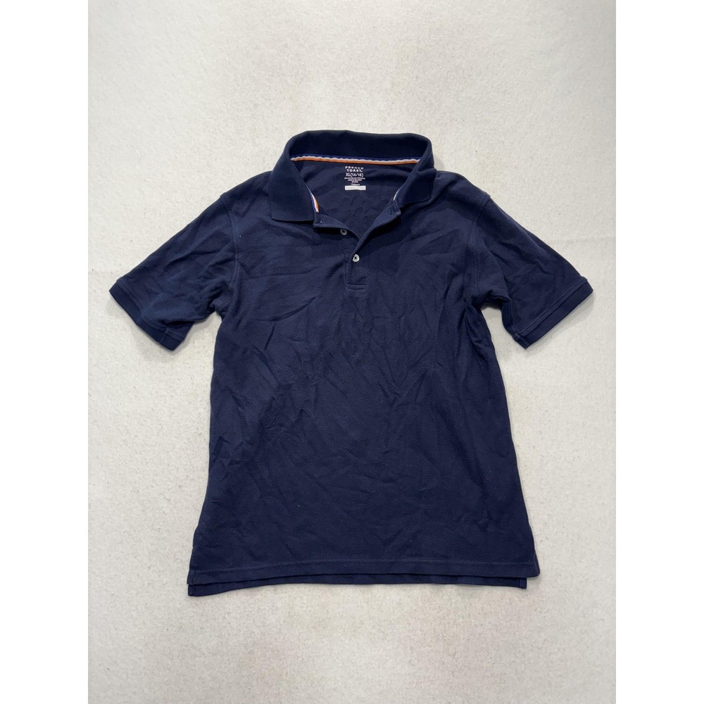 French Toast Polo Shirt Unisex Kids XL 14/16 Blue Short Sleeve School Uniform